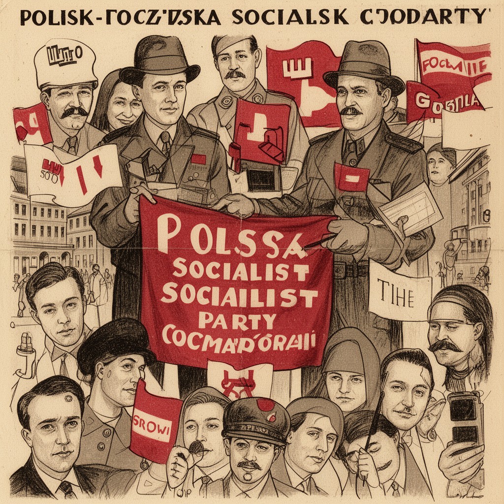 AI-generated illustration of Polish Socialist Party (pro-communist faction)
