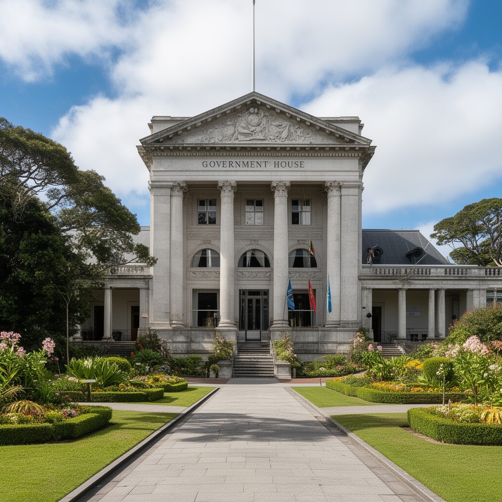 AI-generated illustration of Government House, Auckland