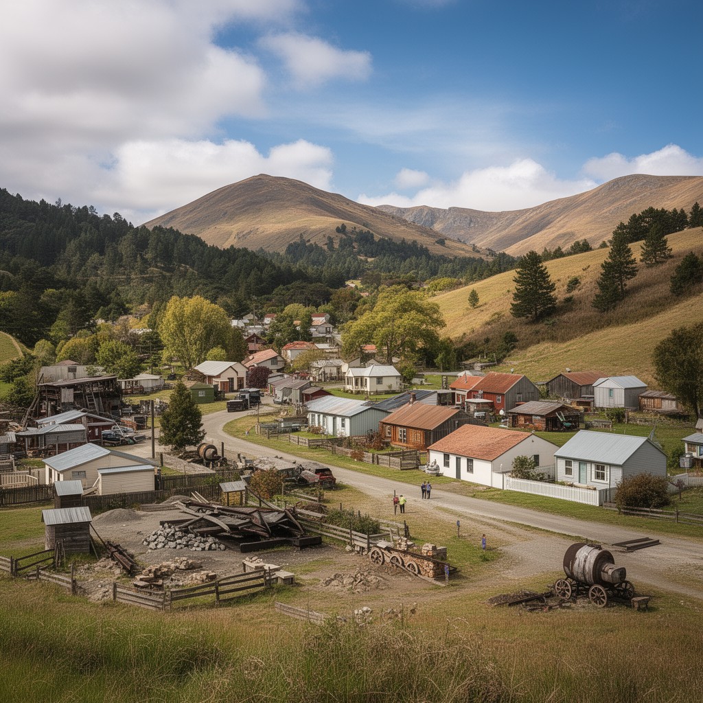 AI-generated illustration of Lawrence, Otago