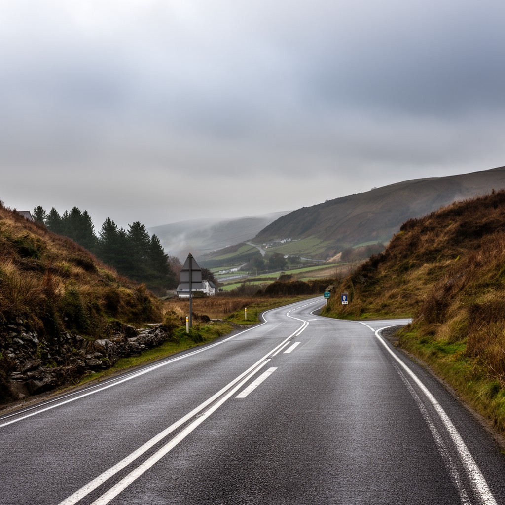 AI-generated illustration of A4120 road