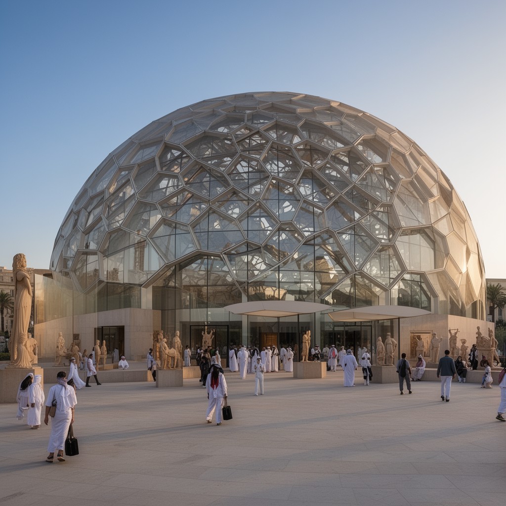 AI-generated illustration of Louvre Abu Dhabi