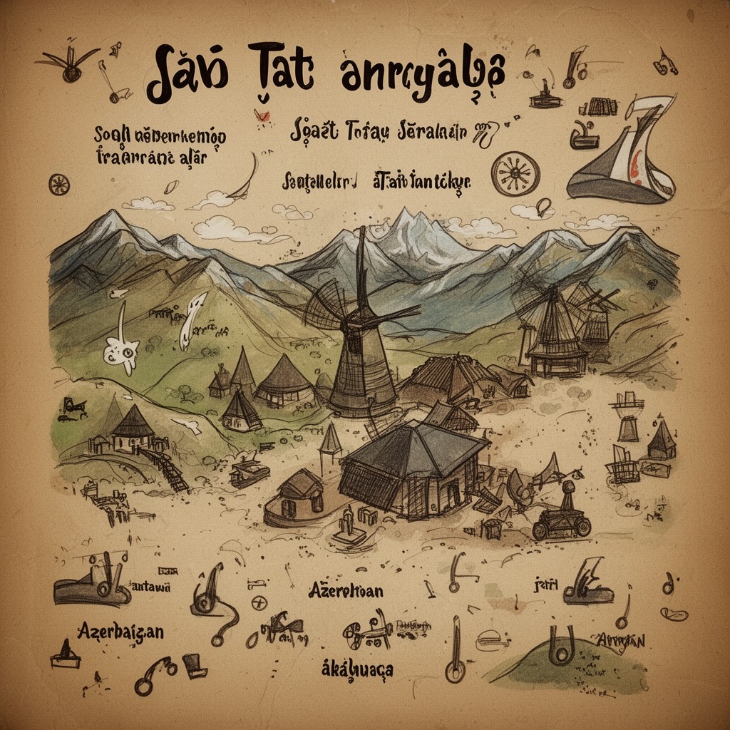 AI-generated illustration of Tat language