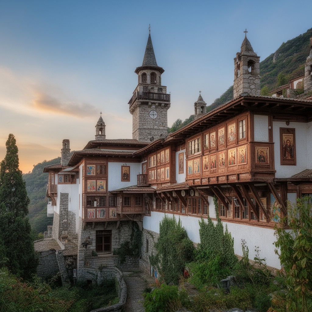 AI-generated illustration of Gregoriou Monastery