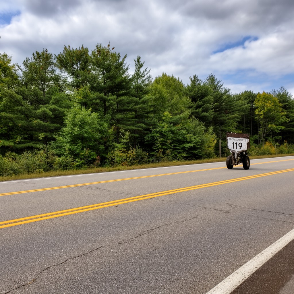 AI-generated illustration of Massachusetts Route 119
