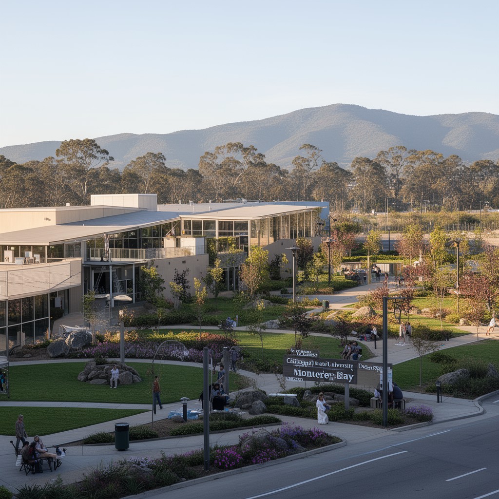 AI-generated illustration of California State University, Monterey Bay