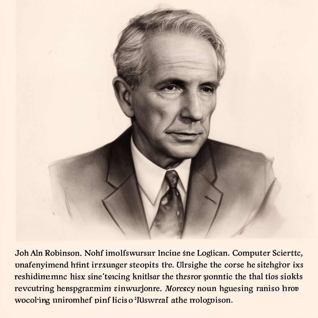 AI-generated illustration of John Alan Robinson