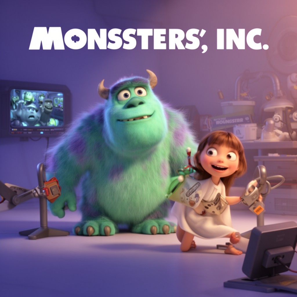 AI-generated illustration of Monsters, Inc.