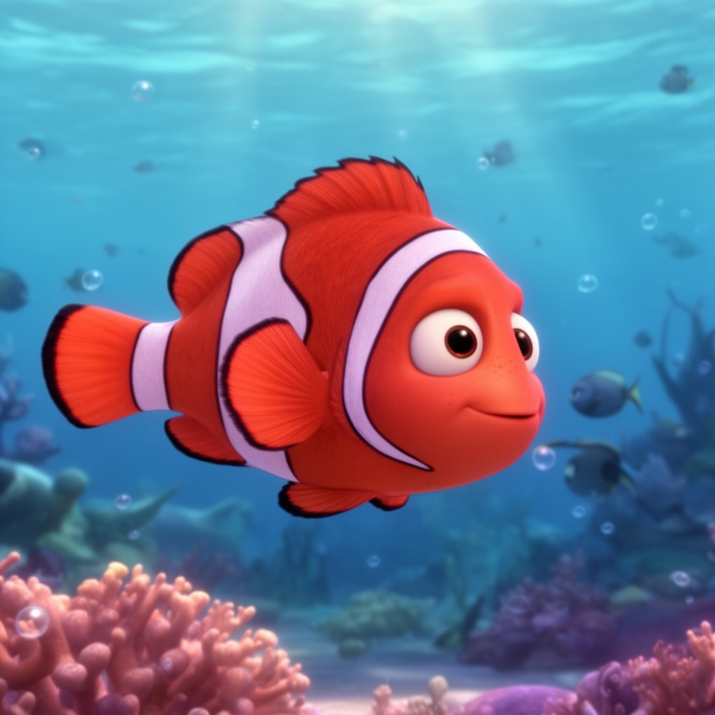 AI-generated illustration of Finding Nemo