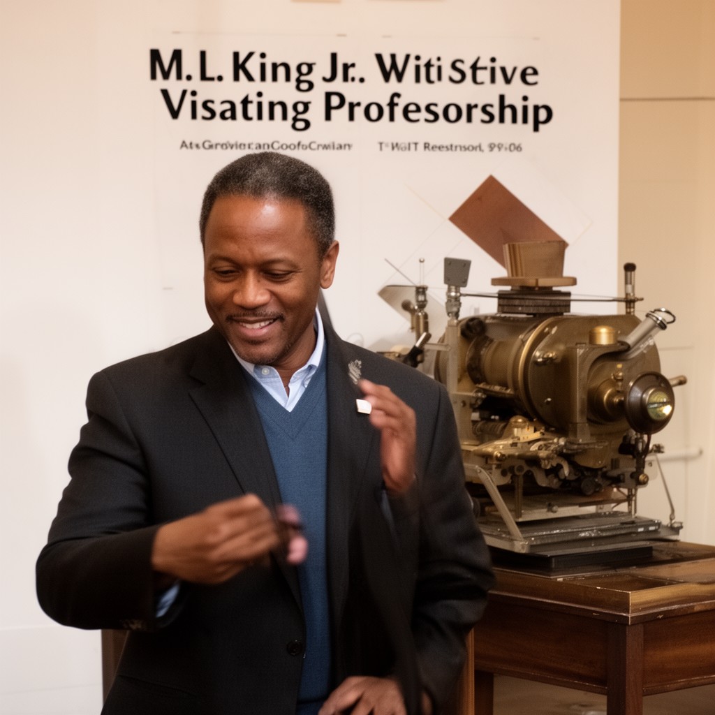 AI-generated illustration of M. L. King Jr. Visiting Professorship at MIT