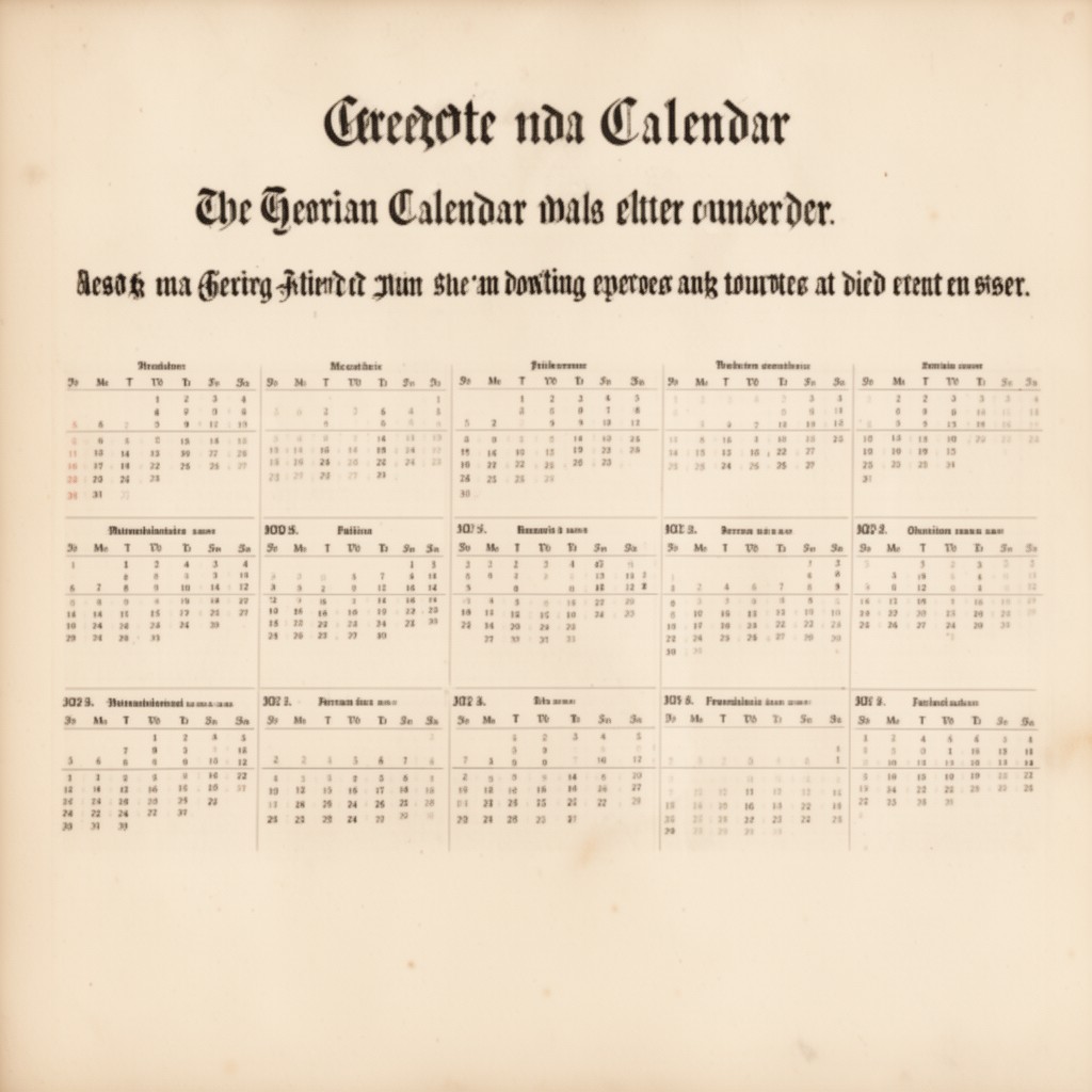 AI-generated illustration of Gregorian calendar (Western churches)