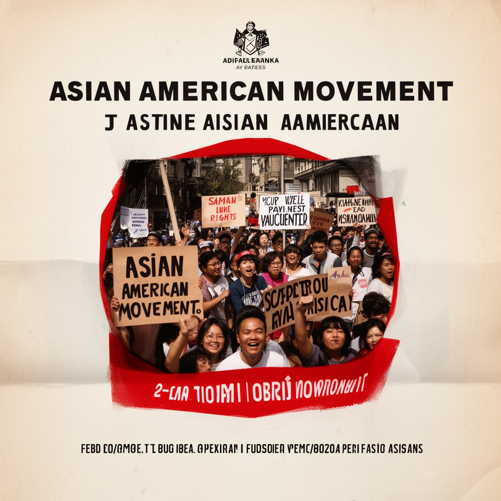 AI-generated illustration of Asian American movement