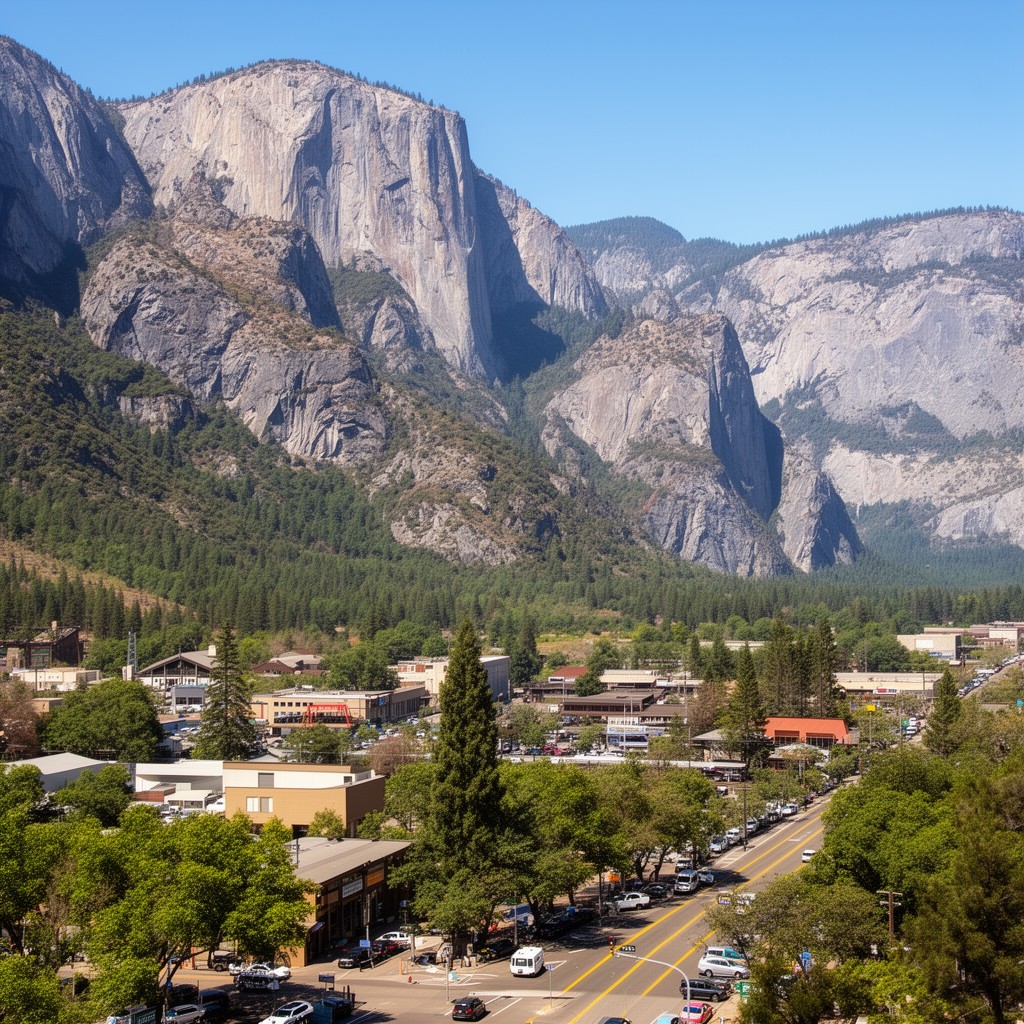 AI-generated illustration of Yosemite area tourism region