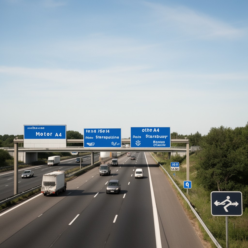AI-generated illustration of A4 motorway (France)