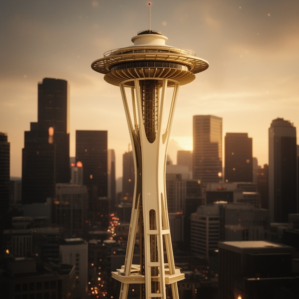AI-generated illustration of Golden Space Needle Award