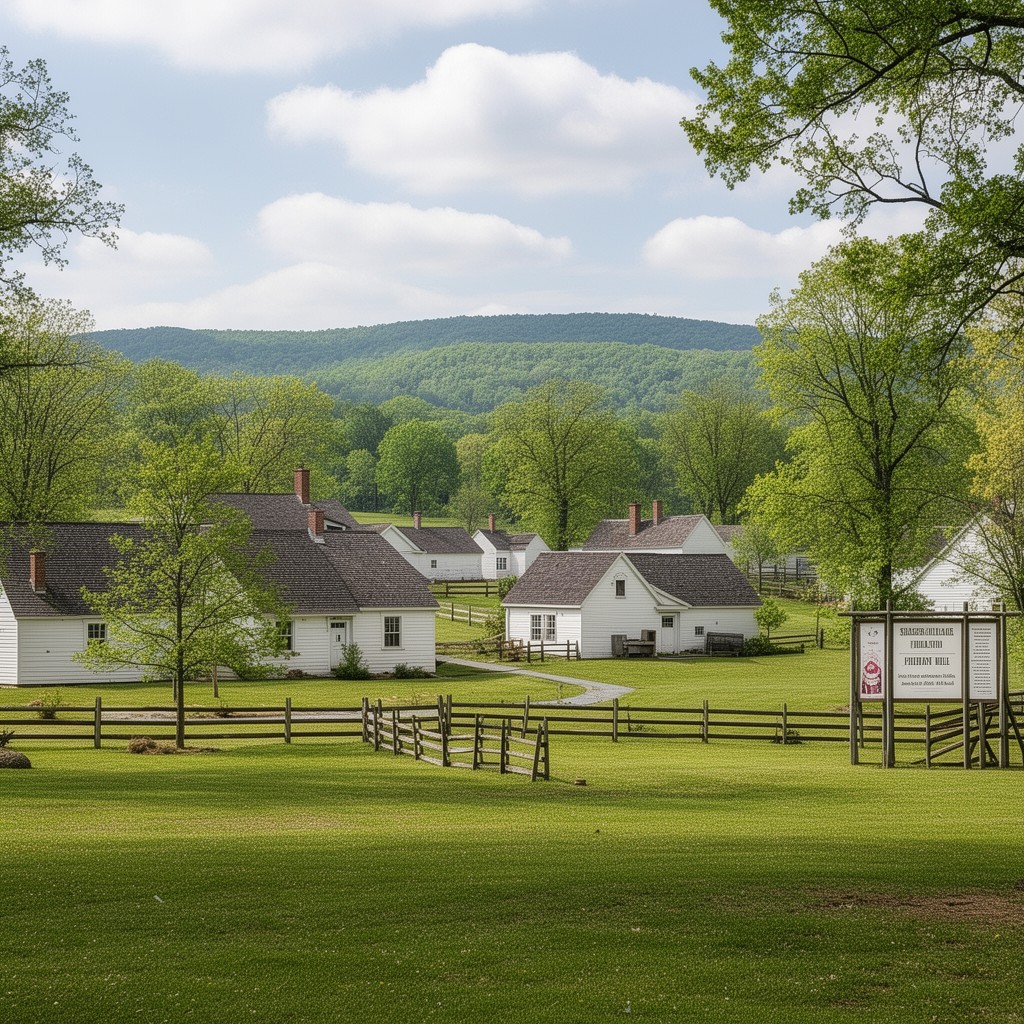 AI-generated illustration of Shaker Village of Pleasant Hill