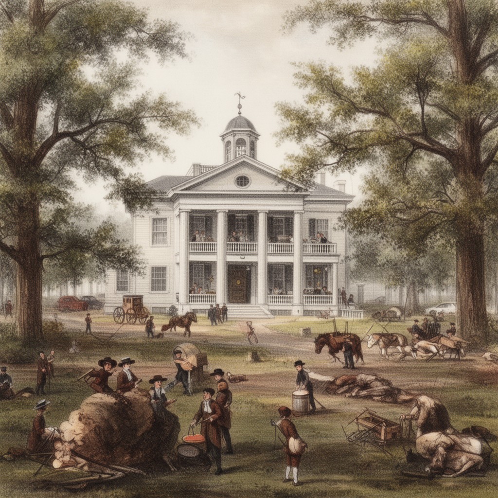 AI-generated illustration of Antebellum period