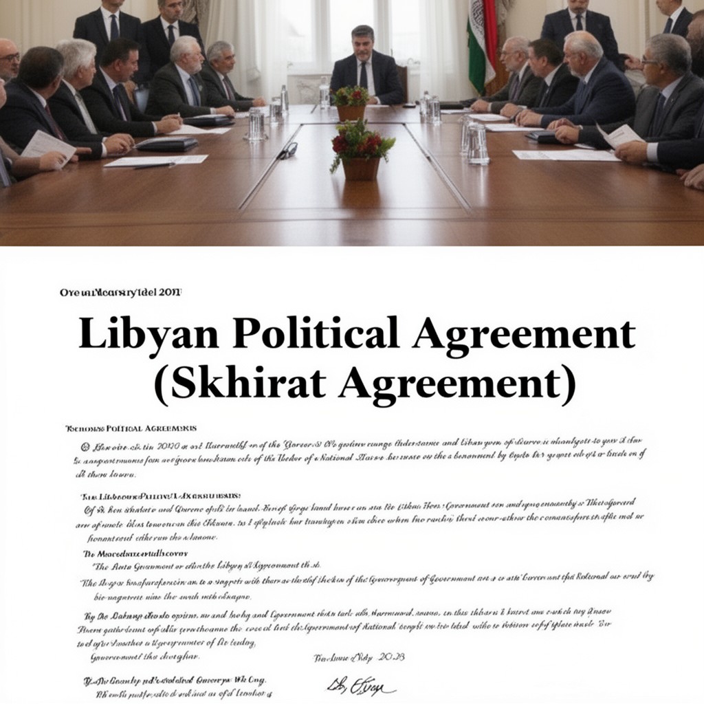 AI-generated illustration of Libyan Political Agreement (Skhirat Agreement)