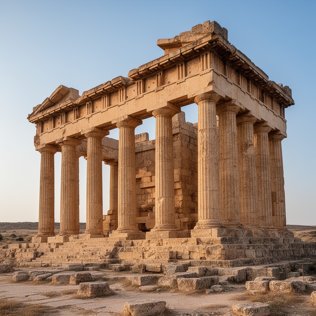 AI-generated illustration of Temple of Zeus at Cyrene