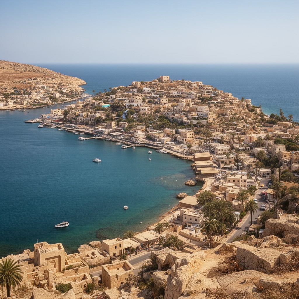 AI-generated illustration of Apollonia (port of Cyrene)