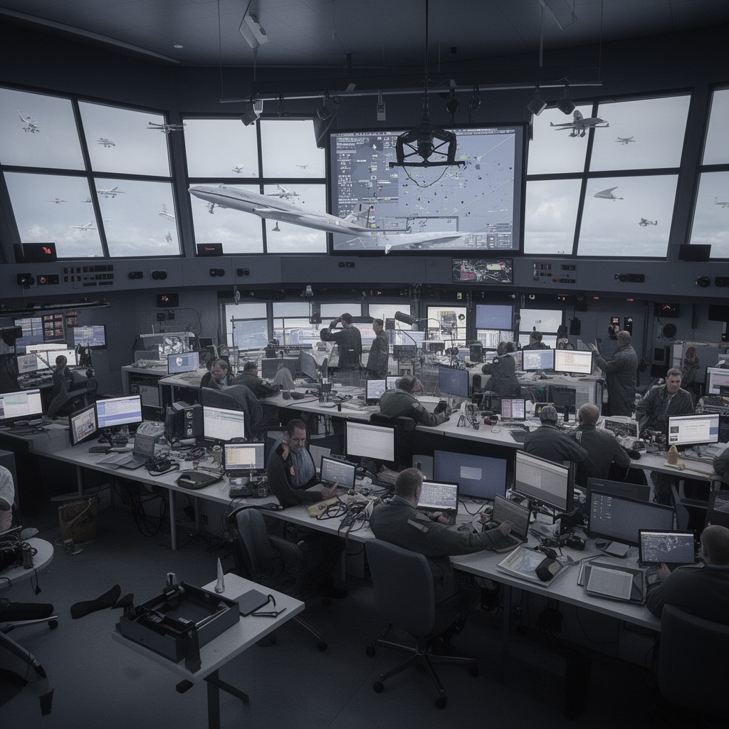 AI-generated illustration of Air Traffic Control Centre