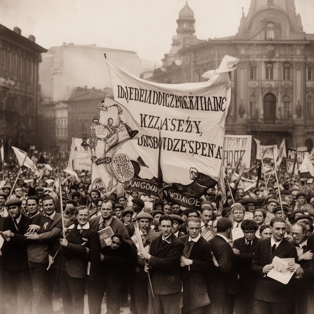 AI-generated illustration of Polish independence movement