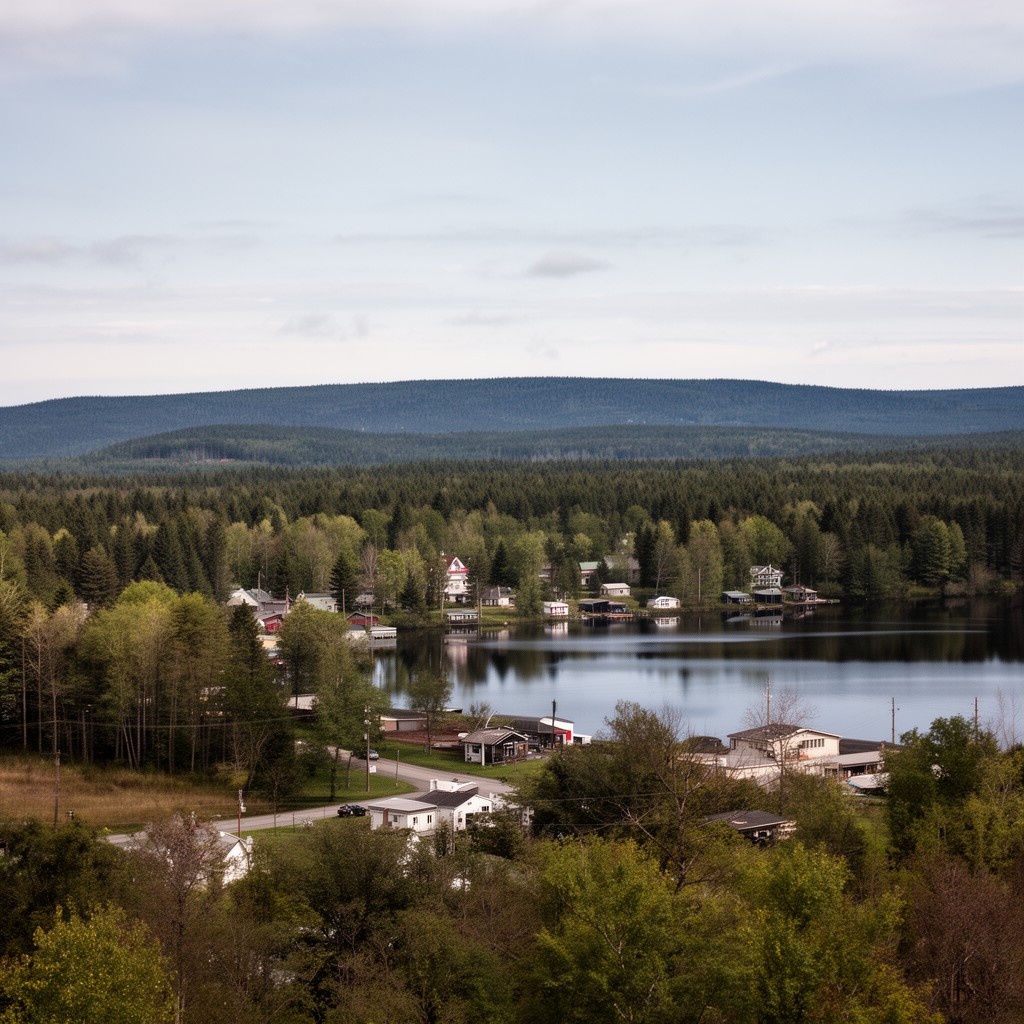AI-generated illustration of Rangeley Plantation, Maine