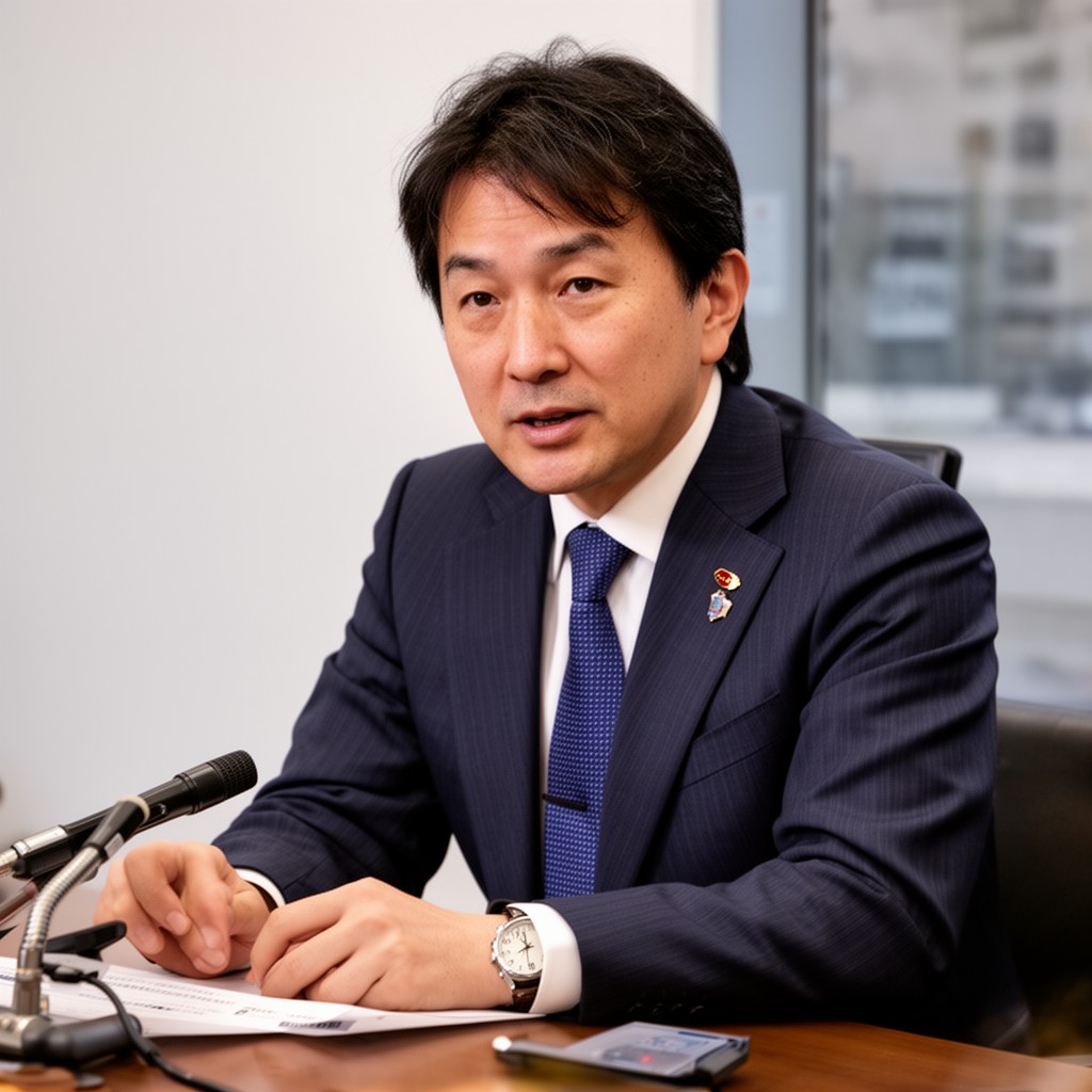 AI-generated illustration of Taro Kono (as Minister for Foreign Affairs)