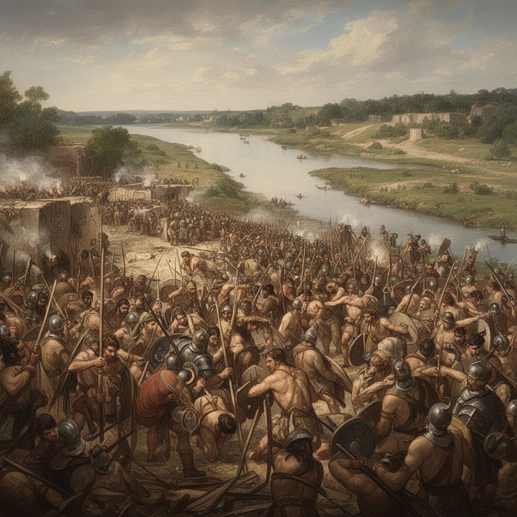 AI-generated illustration of Battle of Carnuntum