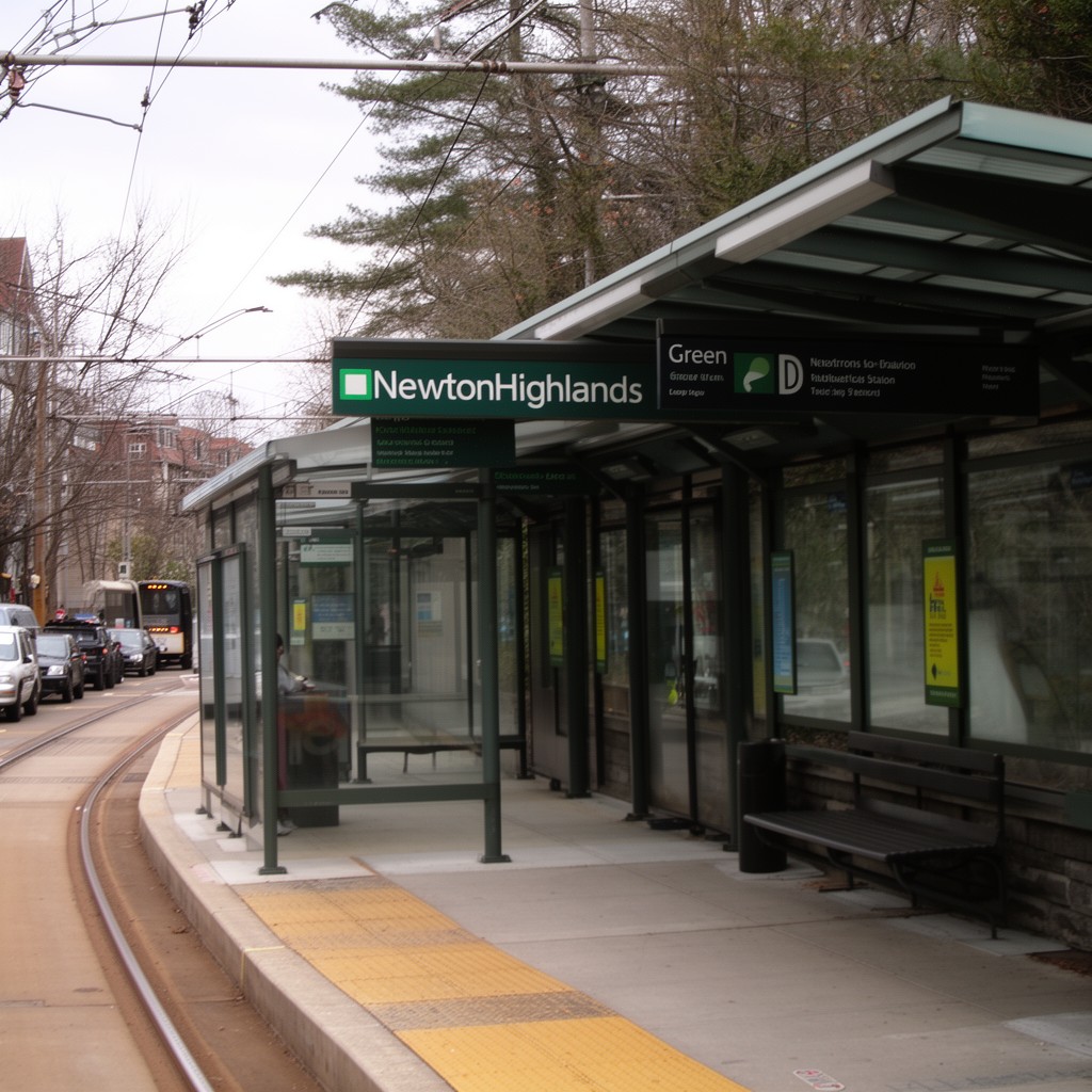 AI-generated illustration of Newton Highlands station
