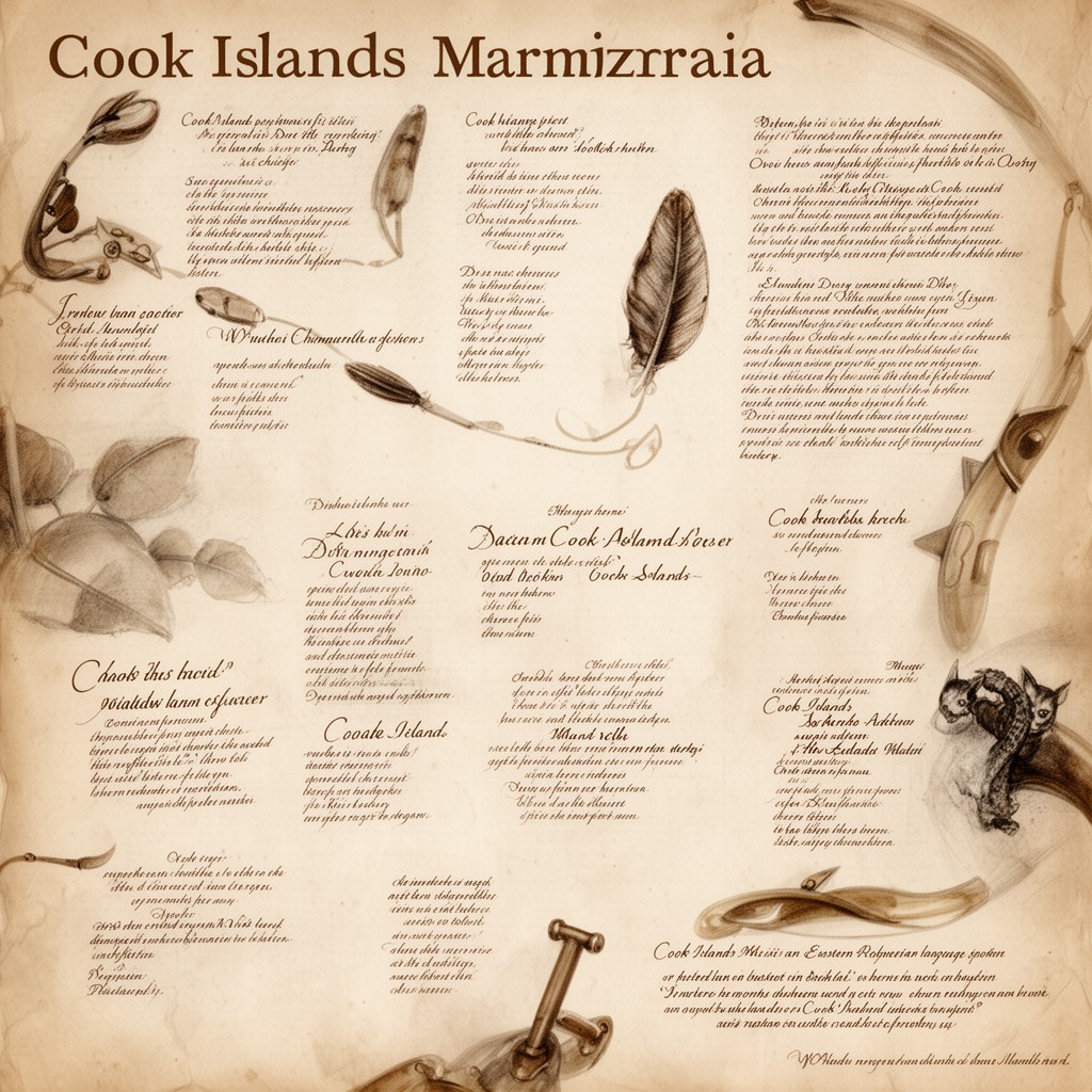 AI-generated illustration of Cook Islands Māori language