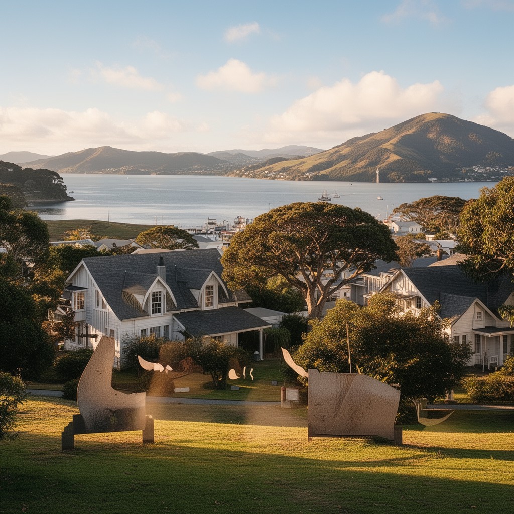 AI-generated illustration of Waitangi, Bay of Islands
