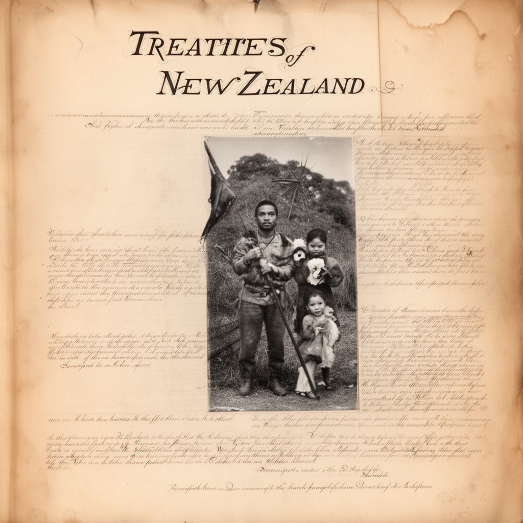 AI-generated illustration of Treaties of New Zealand