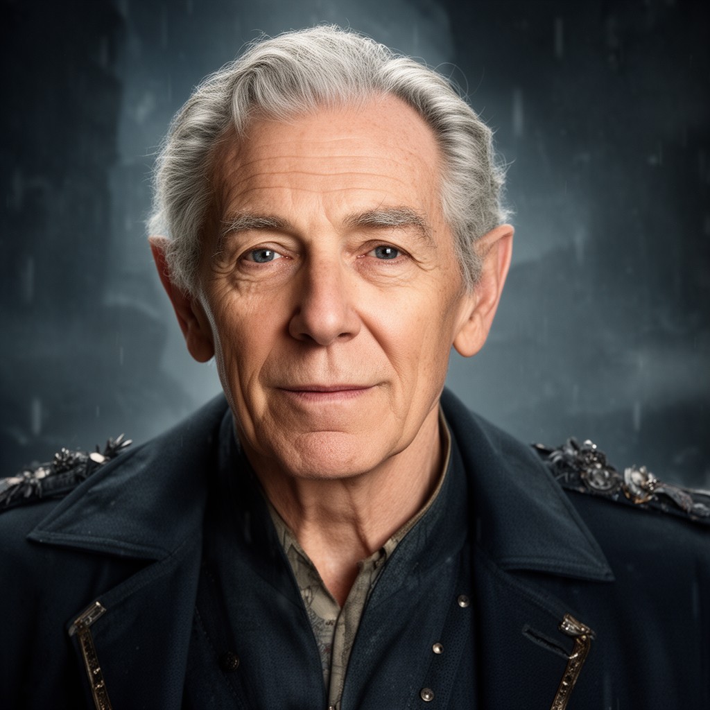AI-generated illustration of Ian McKellen
