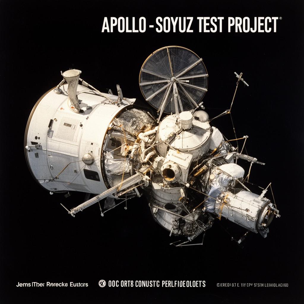 AI-generated illustration of Apollo–Soyuz Test Project