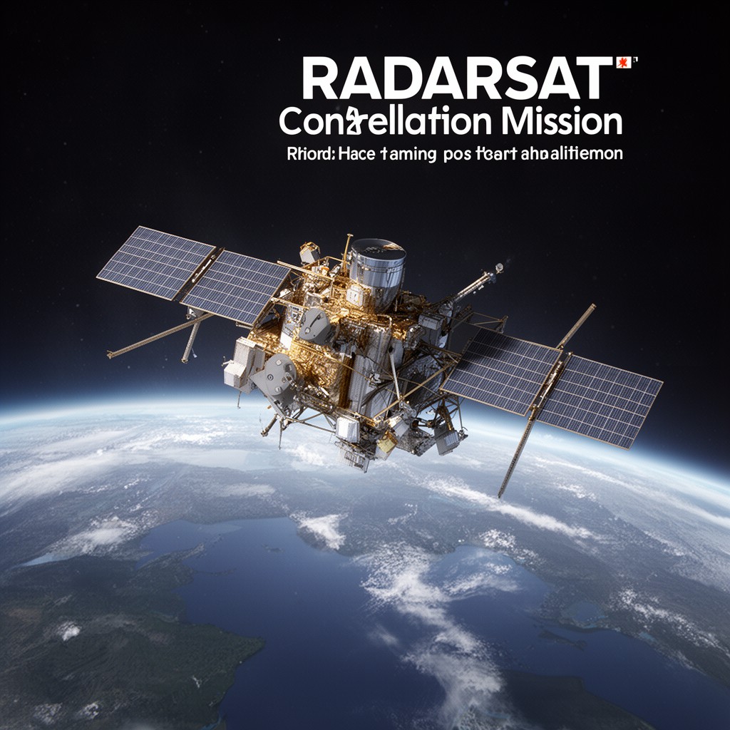 AI-generated illustration of RADARSAT Constellation Mission