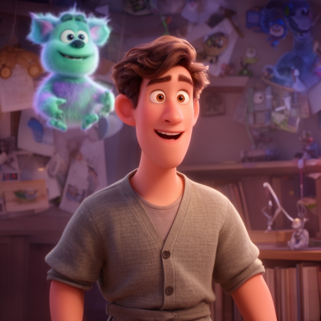 AI-generated illustration of Pete Docter