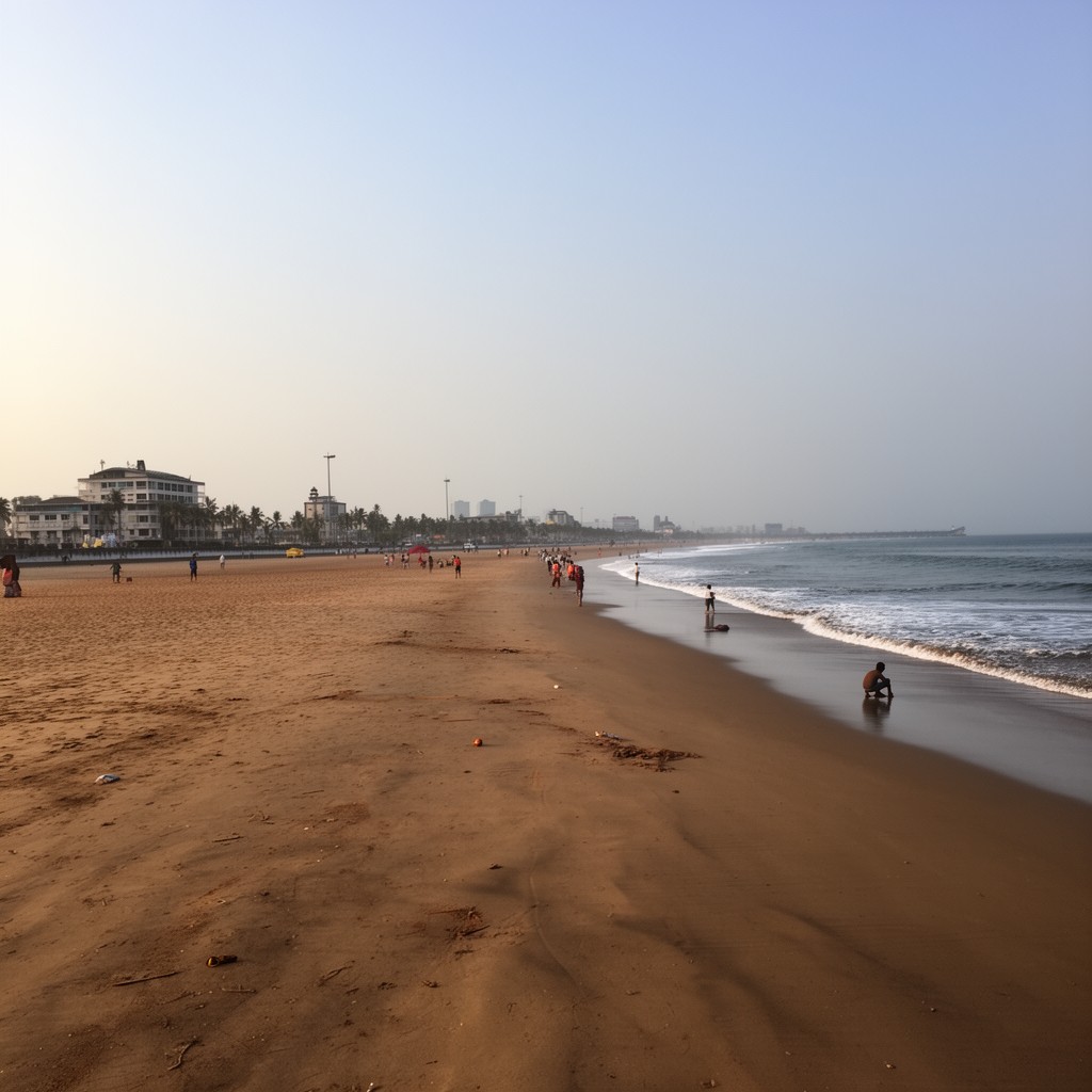 AI-generated illustration of Marina Beach