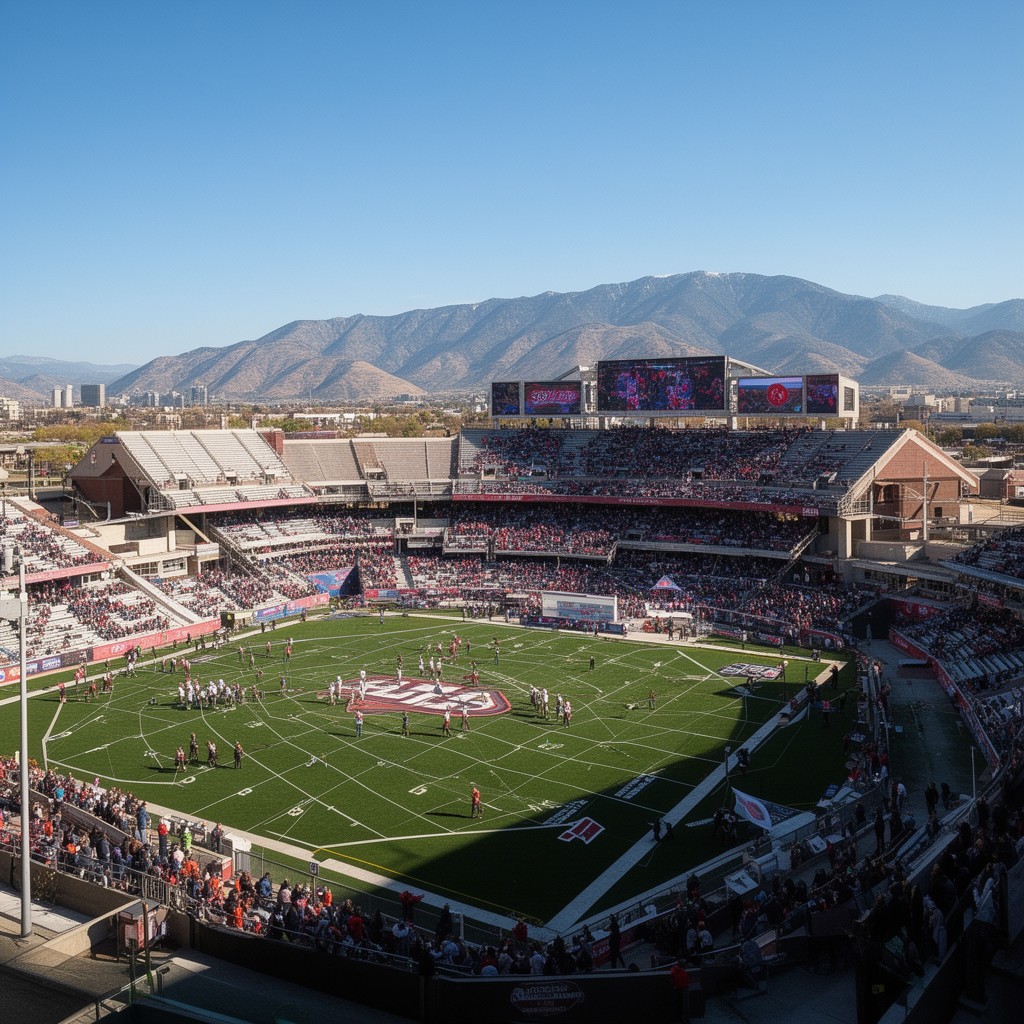 AI-generated illustration of Rice-Eccles Stadium