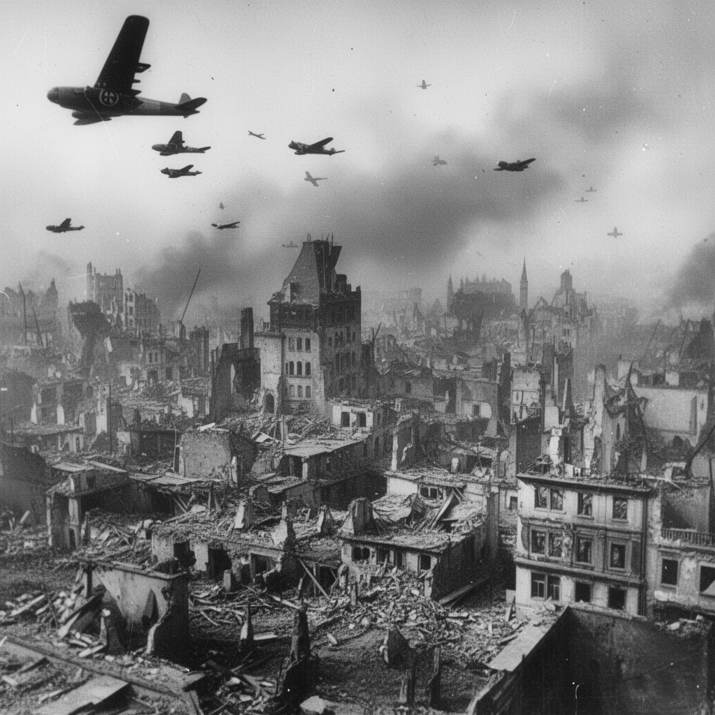 AI-generated illustration of Battle of Berlin (air campaign)