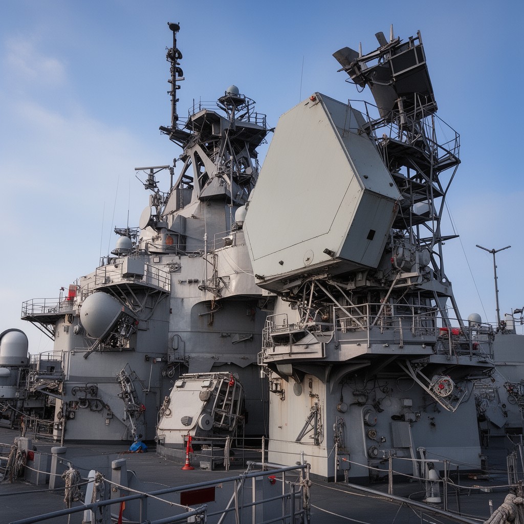 AI-generated illustration of Aegis radar components