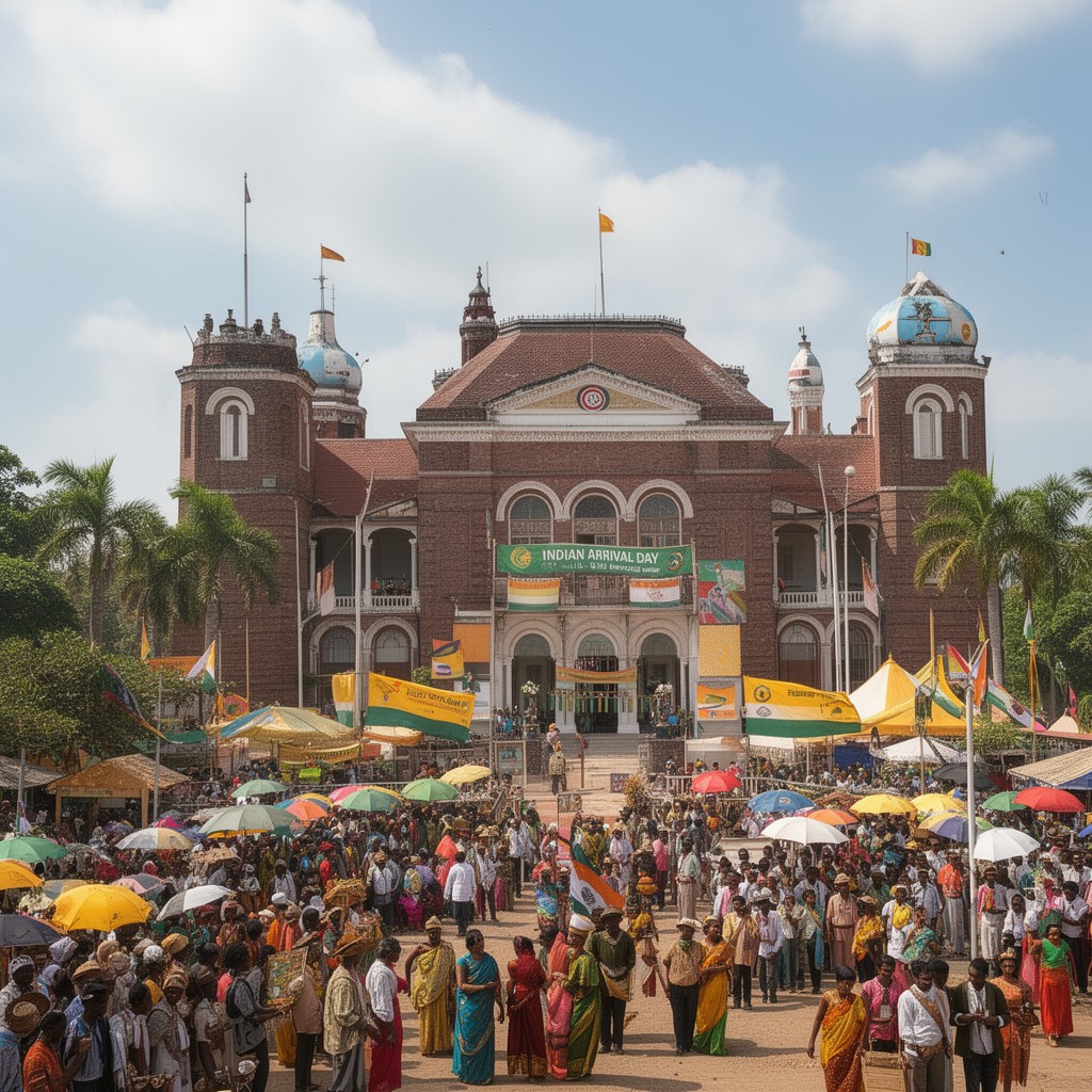 AI-generated illustration of Indian Arrival Day
