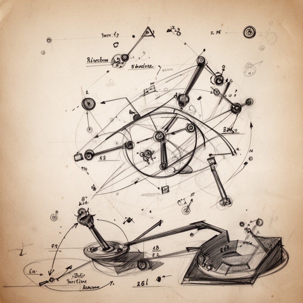 AI-generated illustration of Newtonian mechanics