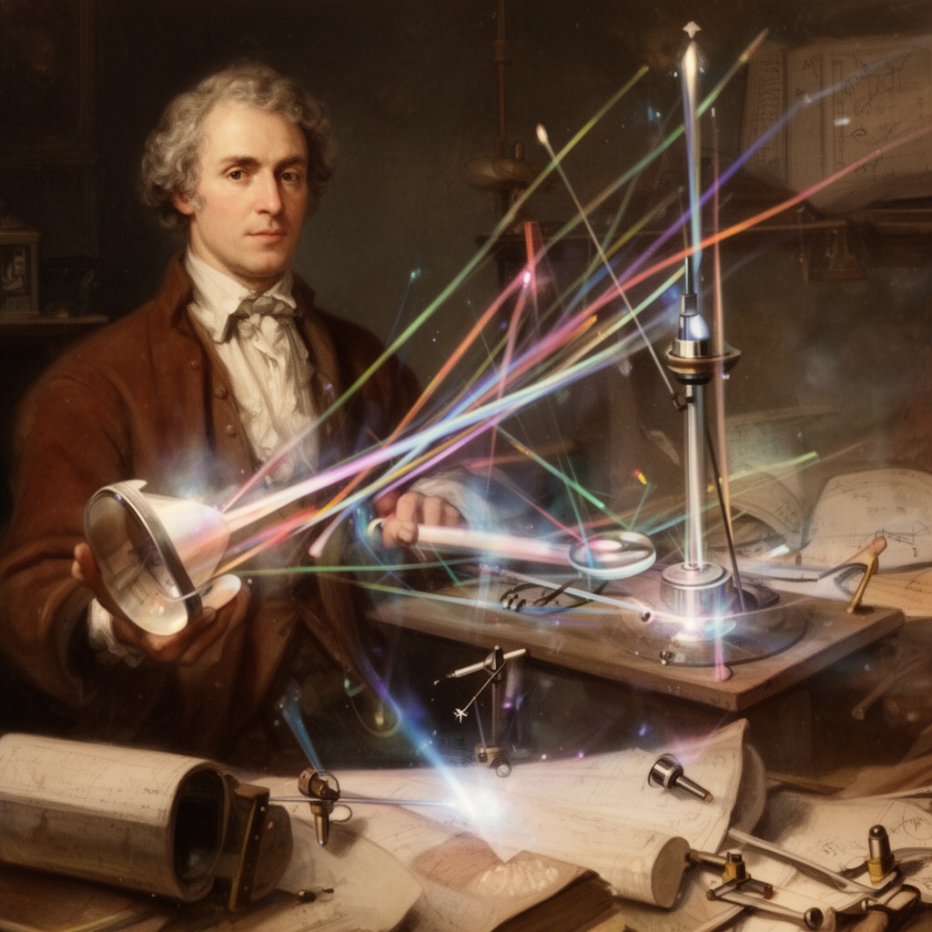 AI-generated illustration of Newtonian optics
