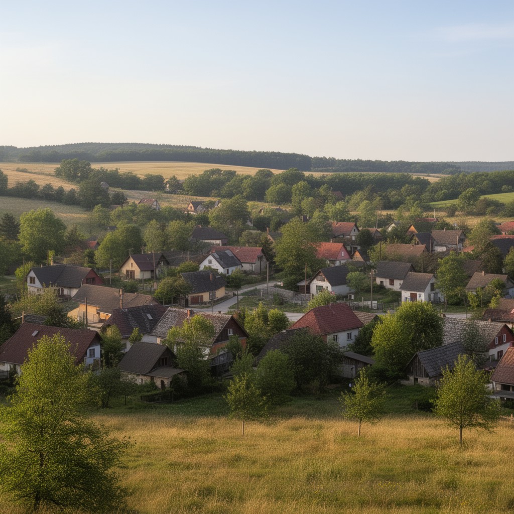 AI-generated illustration of present-day Ławice, Poland