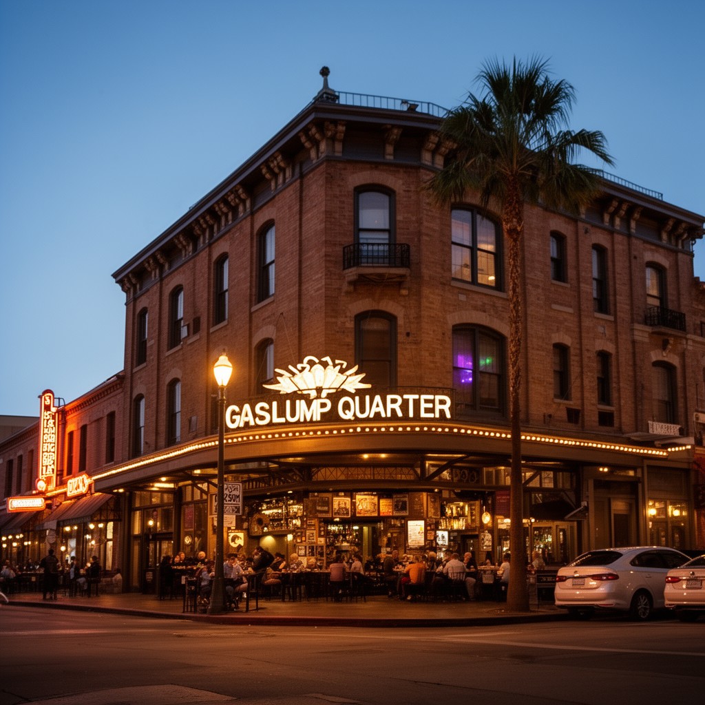 AI-generated illustration of Gaslamp Quarter