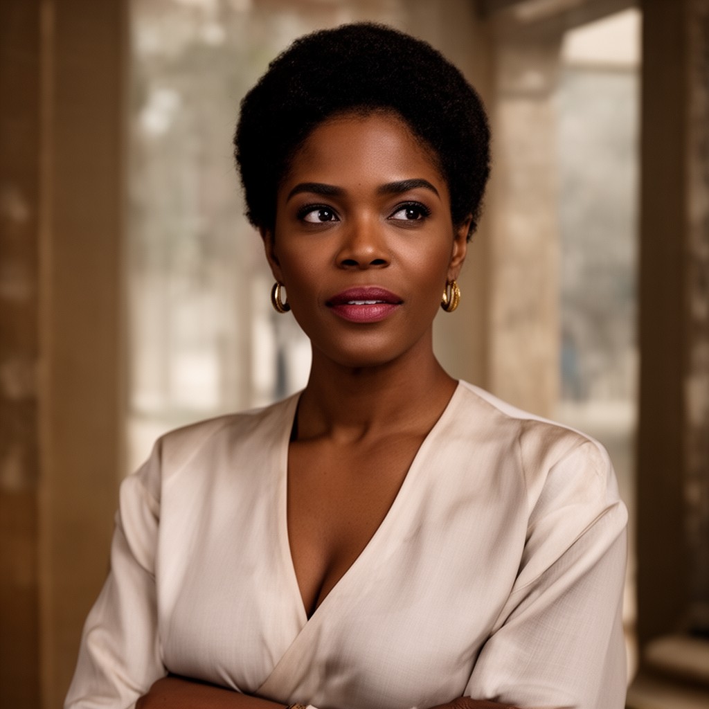 AI-generated illustration of Carmen Ejogo