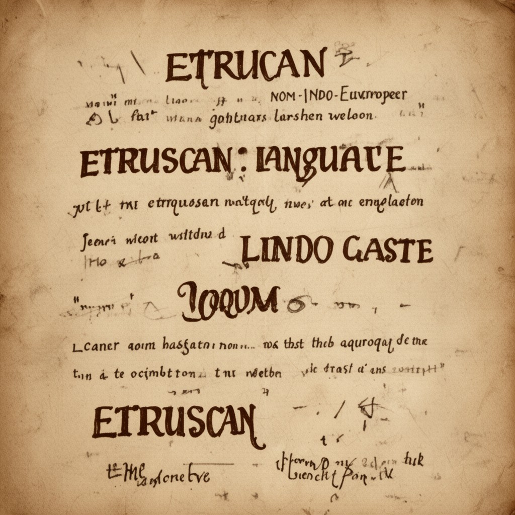 AI-generated illustration of Etruscan language