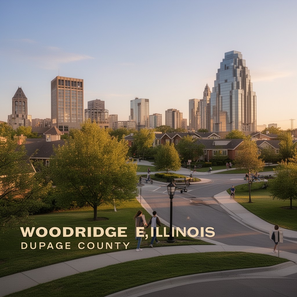 AI-generated illustration of Woodridge, Illinois