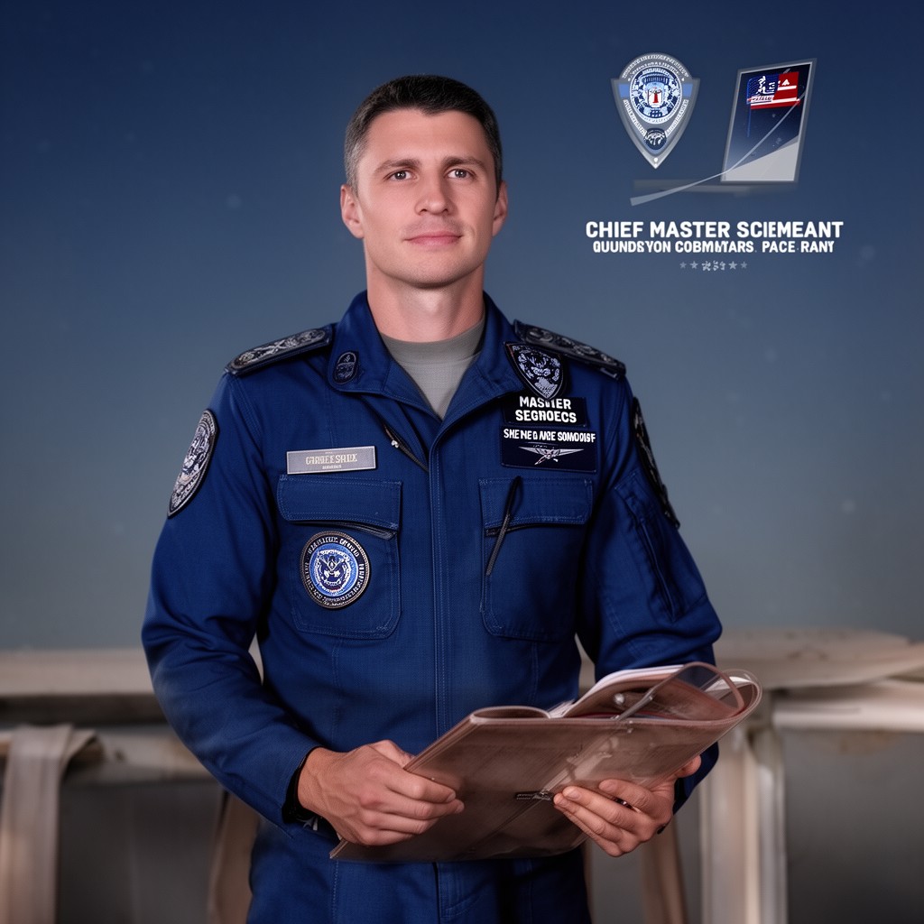 AI-generated illustration of Chief Master Sergeant (USSF enlisted rank)