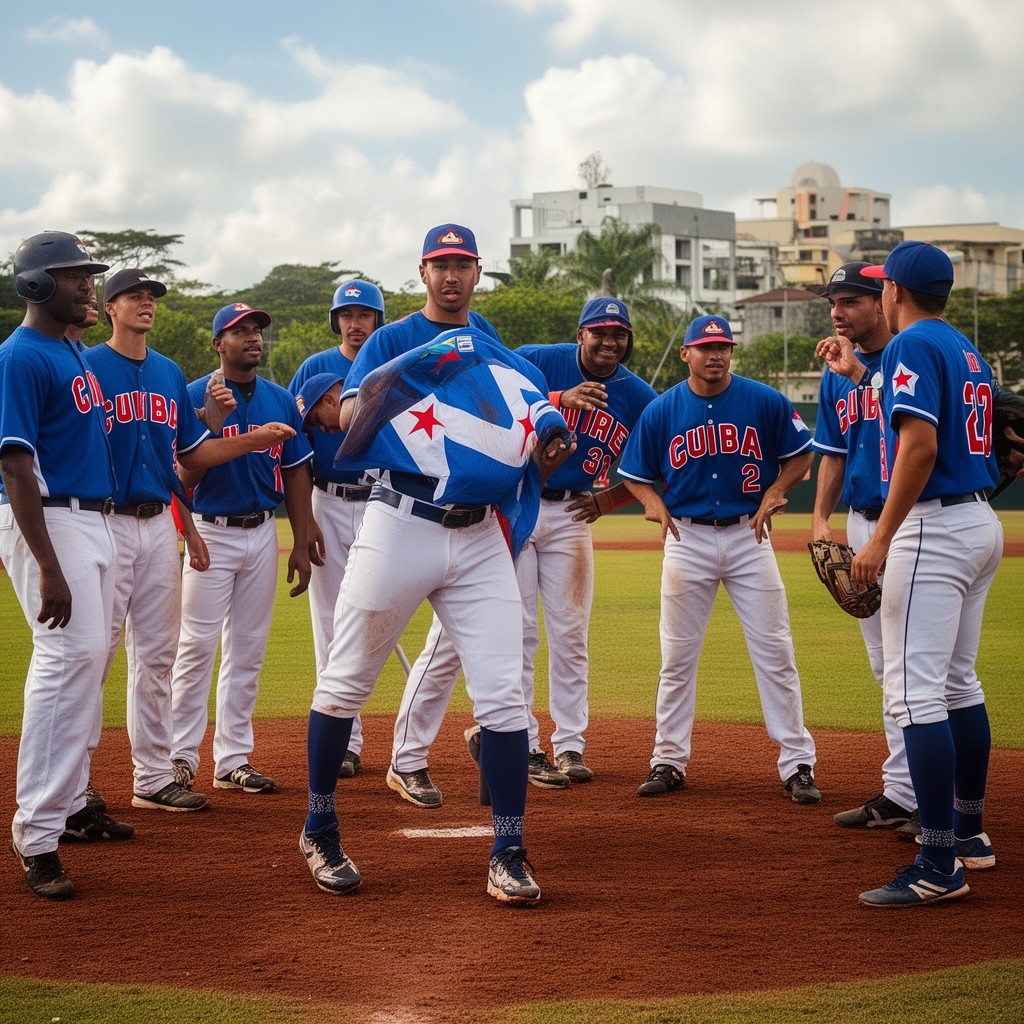 AI-generated illustration of Cuba national baseball team